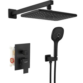 Single-Handle 2-Spray of Rain Shower Head System Shower Faucet and Handheld Shower Kit(Valve Included)