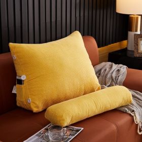 Waist Backrest Pillow Bedside Backrest Lumbar Cushion Bed Sofa (Option: Yellow-60x22x50cm without headrest)