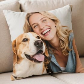 Custom Cushion Personalized Image Upload Fast Printing for Wedding for Pet Lovers - (Must upload the image) (size: 50*50cm)