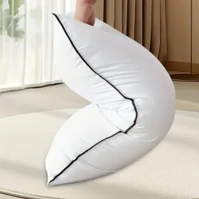 2 Pieces Bed Pillows Grey-QUEEN (Color: White)
